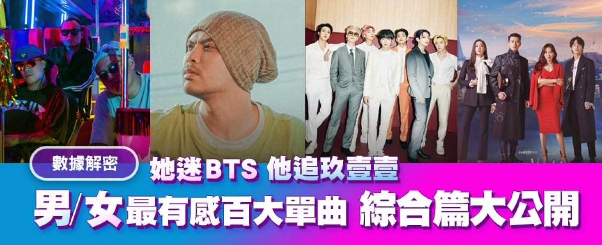 她迷BTS、他追玖壹壹!男人女人最有感的2021百大單曲 大公開!