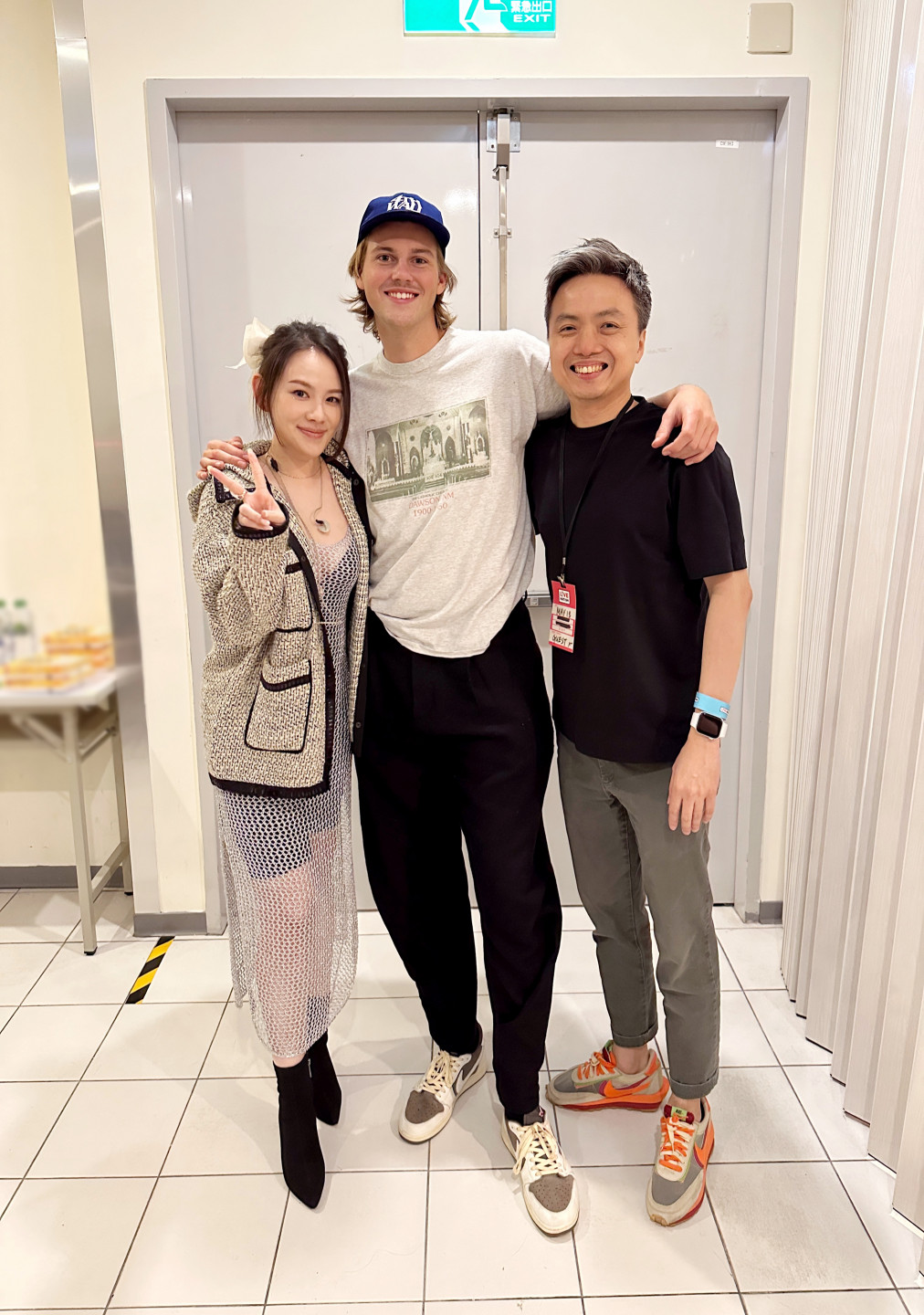 左至右:王詩安、Ruel、台灣索尼音樂娛樂總經理Kevin