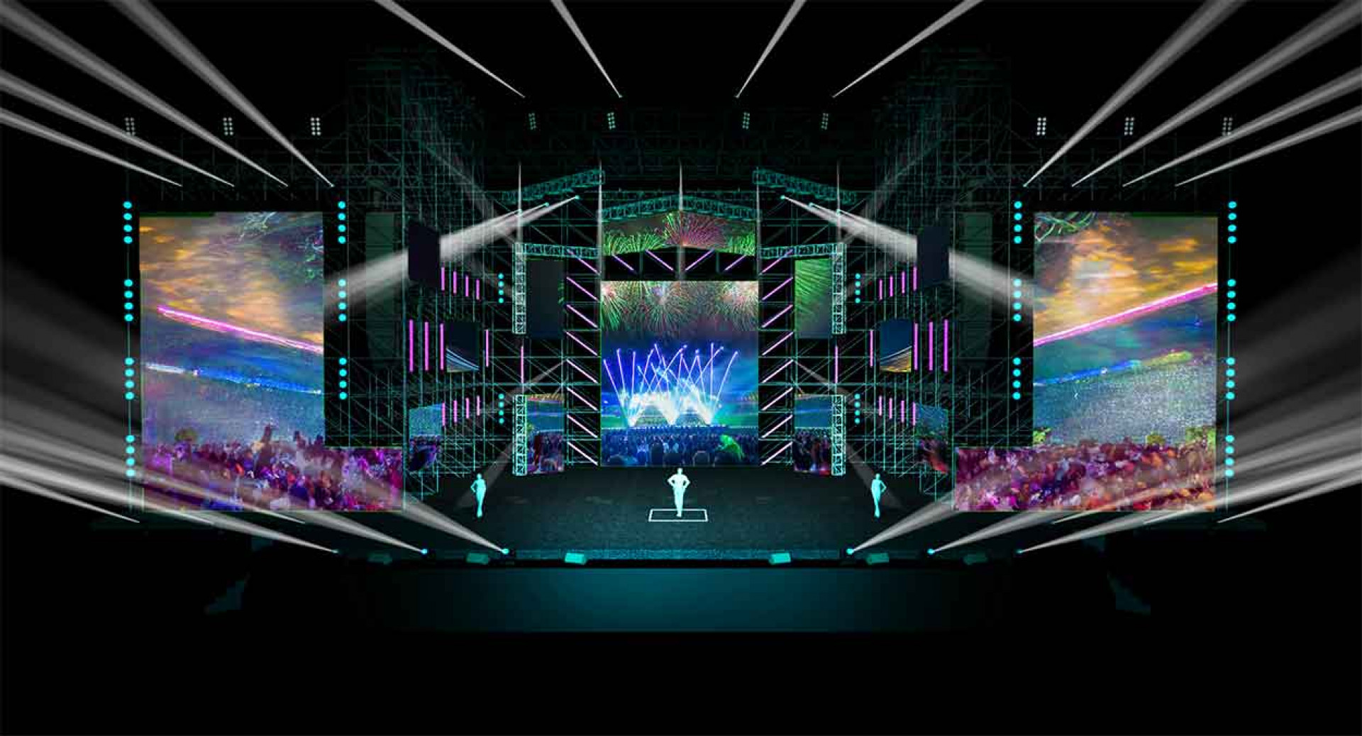 圖3:高雄跨年舞台打造出「大船出港、航向星際」的華麗視覺(模擬示意圖)