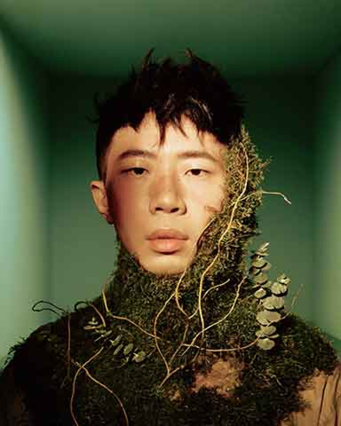 鄭興演唱會主視覺拍攝 苔蘚裝扮展現森林氛圍 笑說「喝露水就飽了」