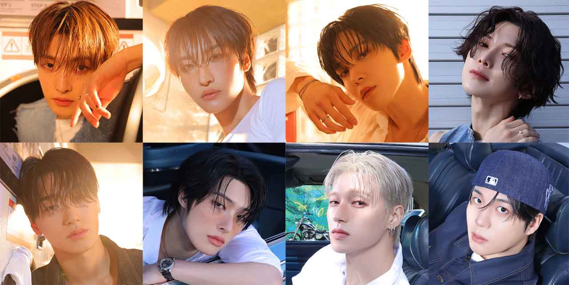 ATEEZ(左至右，上排：弘中、星化、潤浩、呂尚、下排：傘、旼琦、友榮、鍾浩