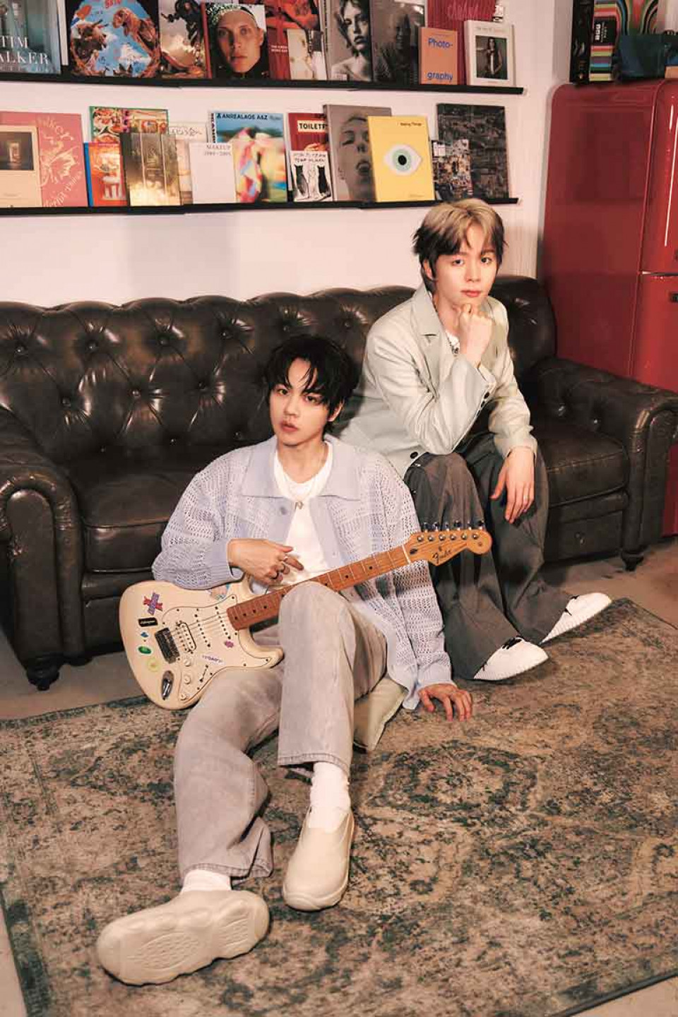 林佳辰首次參與編曲 親彈電吉他solo。(左起)林佳辰、瑋瑋黃挺瑋