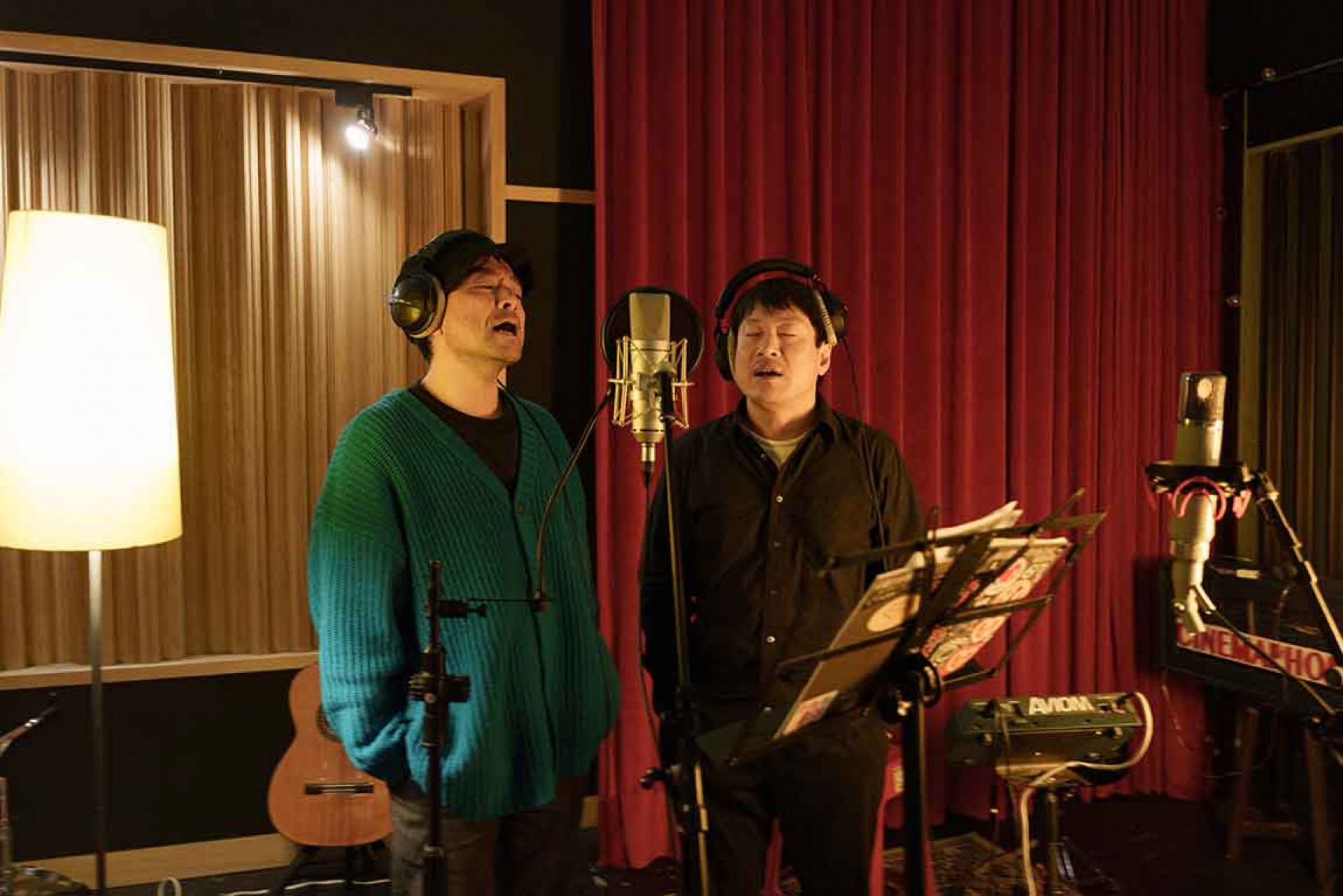 大竹研與福島紀明錄製和聲