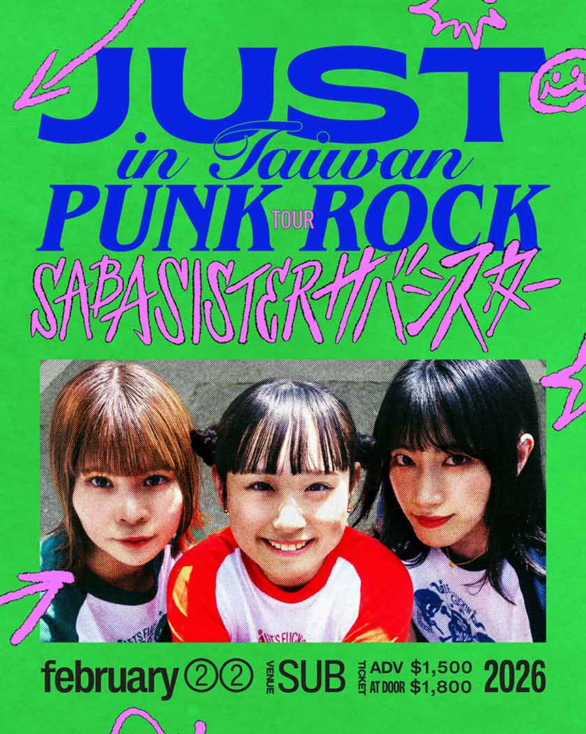 SABASISTER【JUST PUNK ROCK TOUR】 in Taiwan