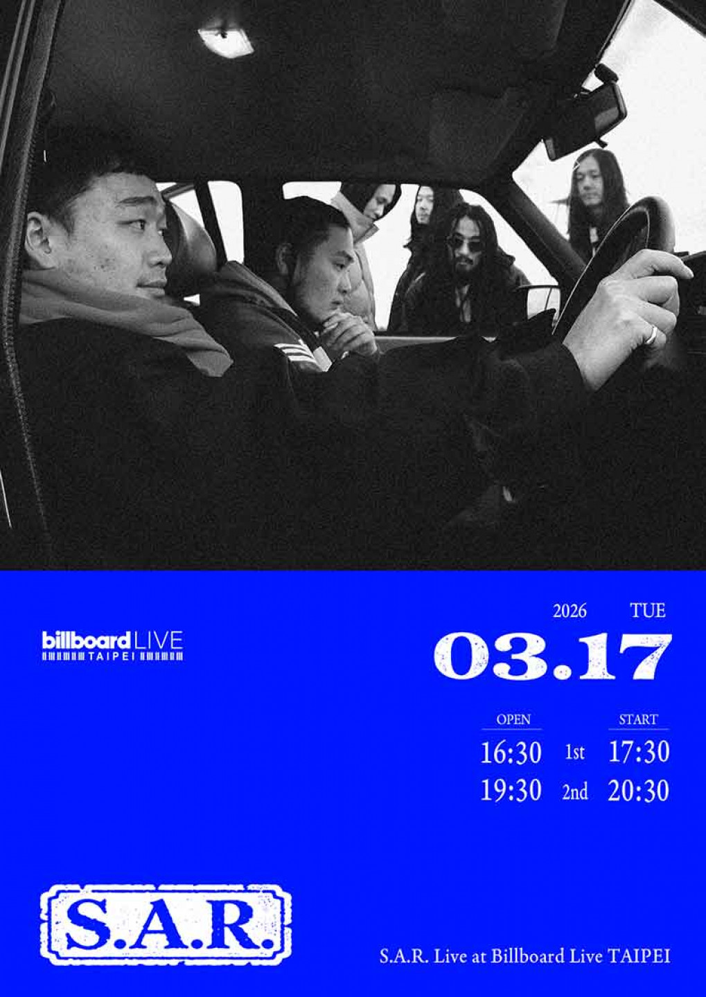 另類創作樂團 S.A.R. 3月17日來到 Billboard LIVE TAIPEI 開唱