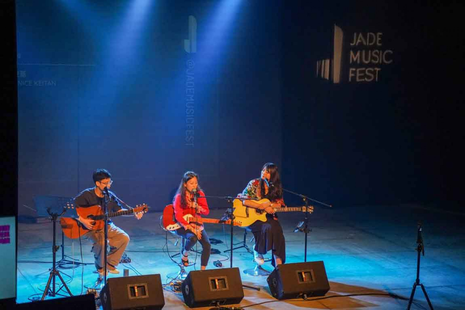 （左起）克里夫 Cliff、悅基 Eunice Keitan 、陳群懿 Chinyi C。三人於烏梅劇場共演