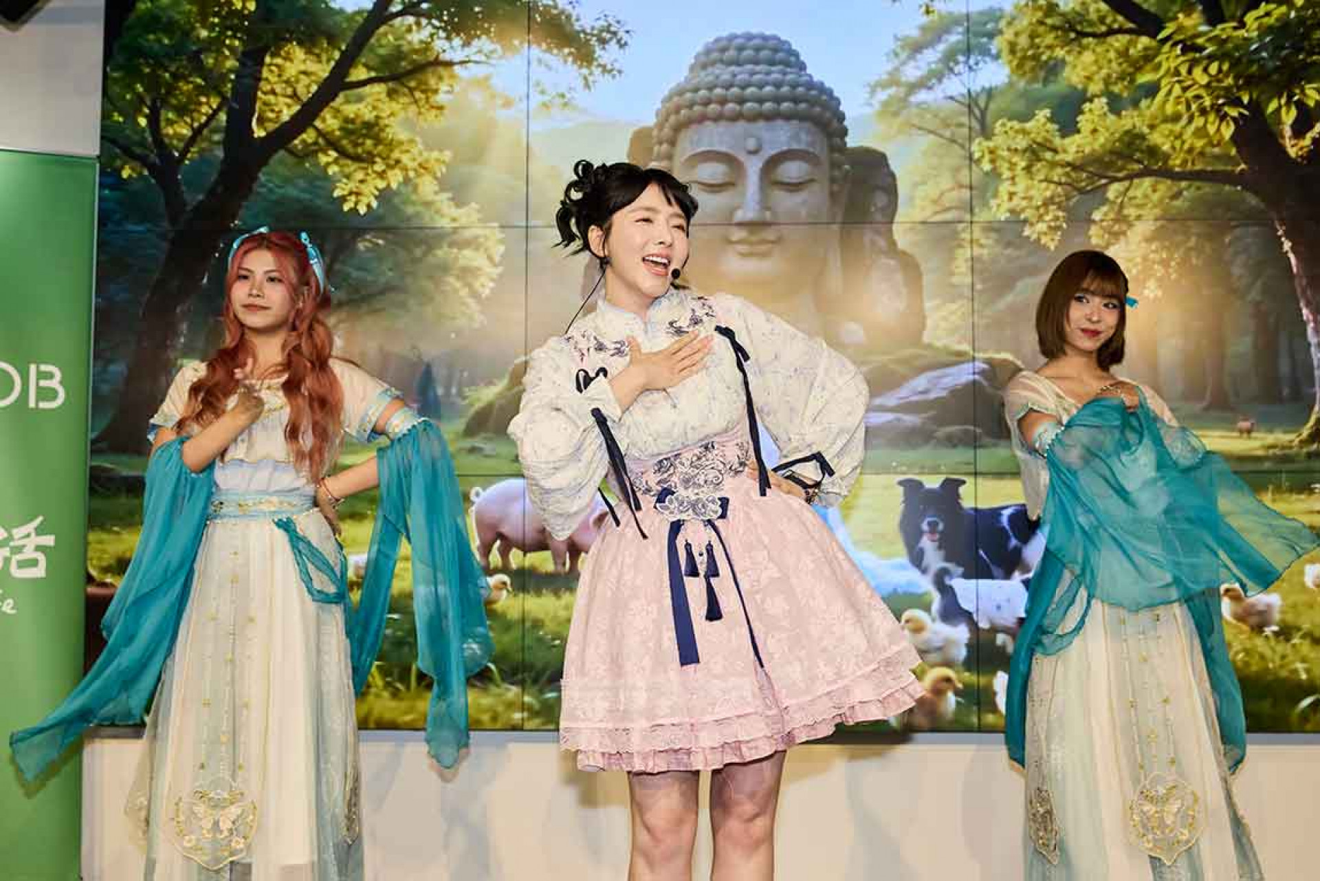 張心語與「心動女孩」舞出《佛系生活舞蹈》許願前進校園帶動唱跳 ( 湘熹有限公司 提供 )