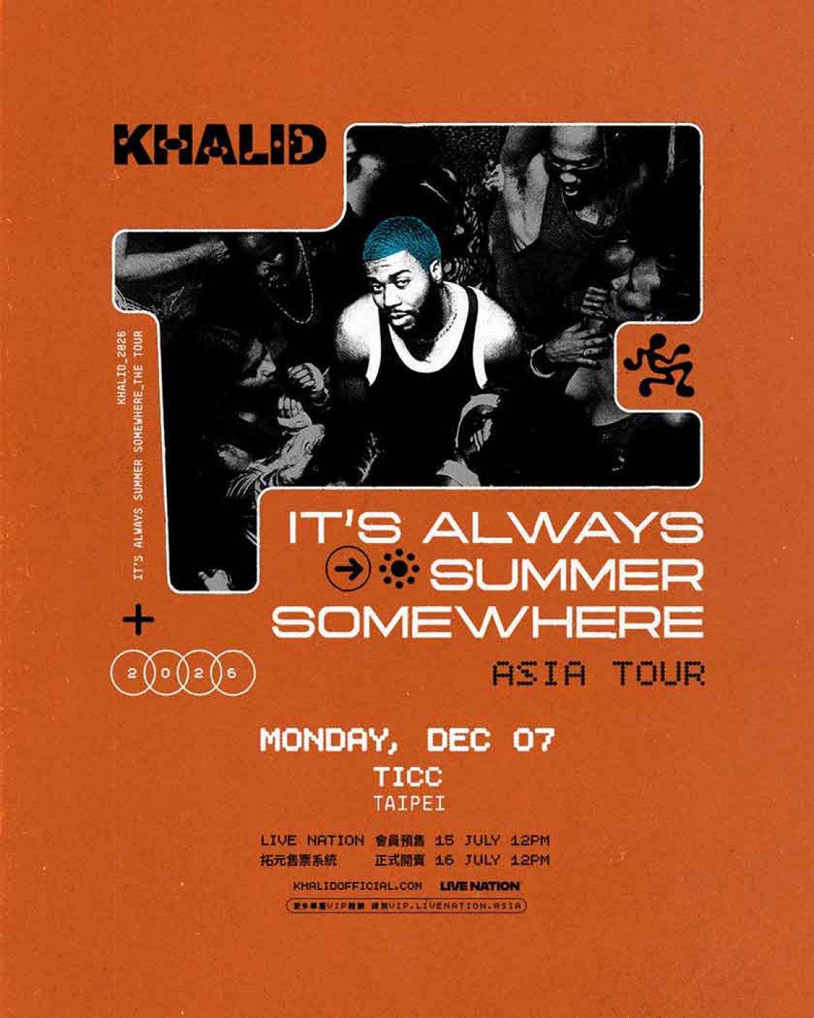 Khalid： It's Always Summer Somewhere Tour in Taipei - Live Nation Taiwan提供